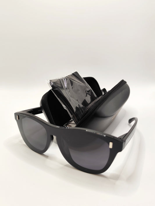 Occhiali da Sole Uomo Donna Polarizzanti 100% Look Free Time Colore Nero